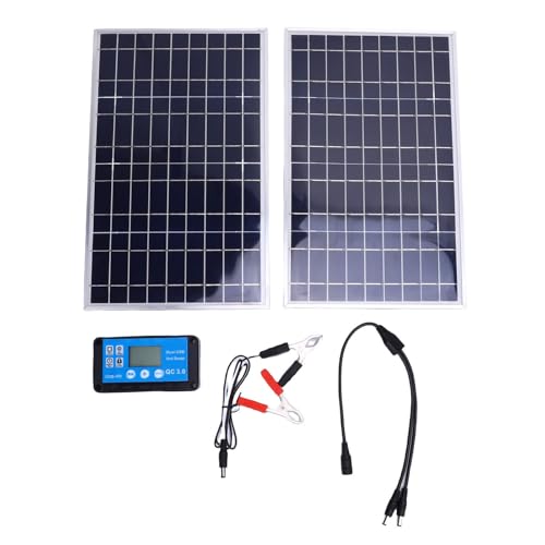 Denash Kit de Paneles Solares 200W, Controlador de Carga Solar Monocristalina de Silicio para Aplicaciones Fuera de la...