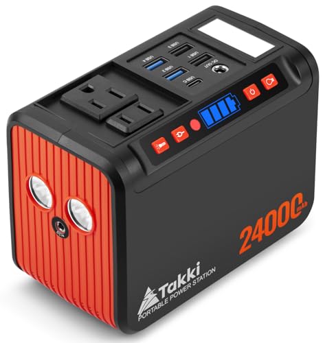 Takki 88.8Wh - Estación de energía portátil con batería de litio, generador solar con 120 W pico de salida de CA...