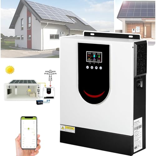 Inversor solar híbrido (1,0-10,2 kW), inversor de onda sinusoidal pura de 12 V, 24 V y 48 V, cargador híbrido para...